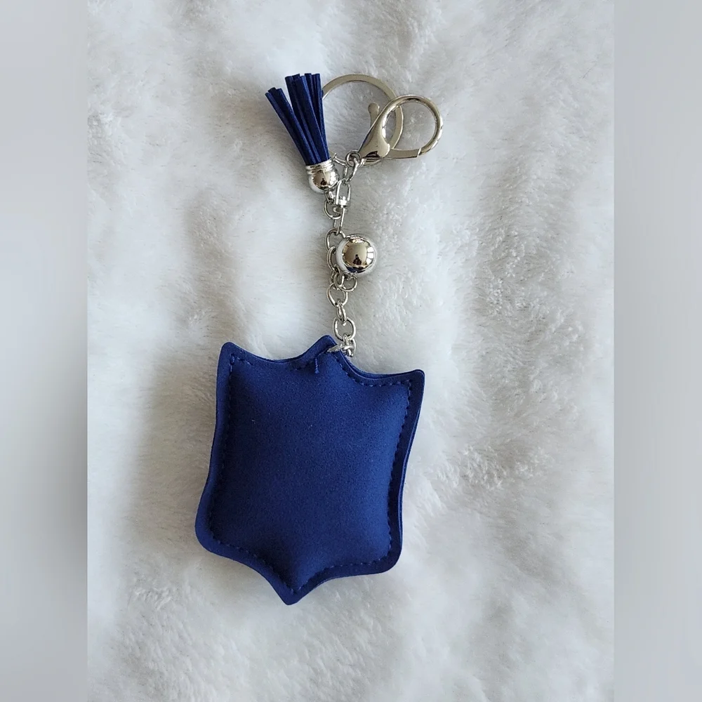 NFL Rhinestone Keychain with Blue Tassel Bag Charm